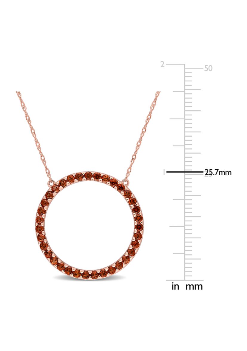 1.37 ct. t.w. Garnet Circle of Life Pendant with Chain in 10k Rose Gold