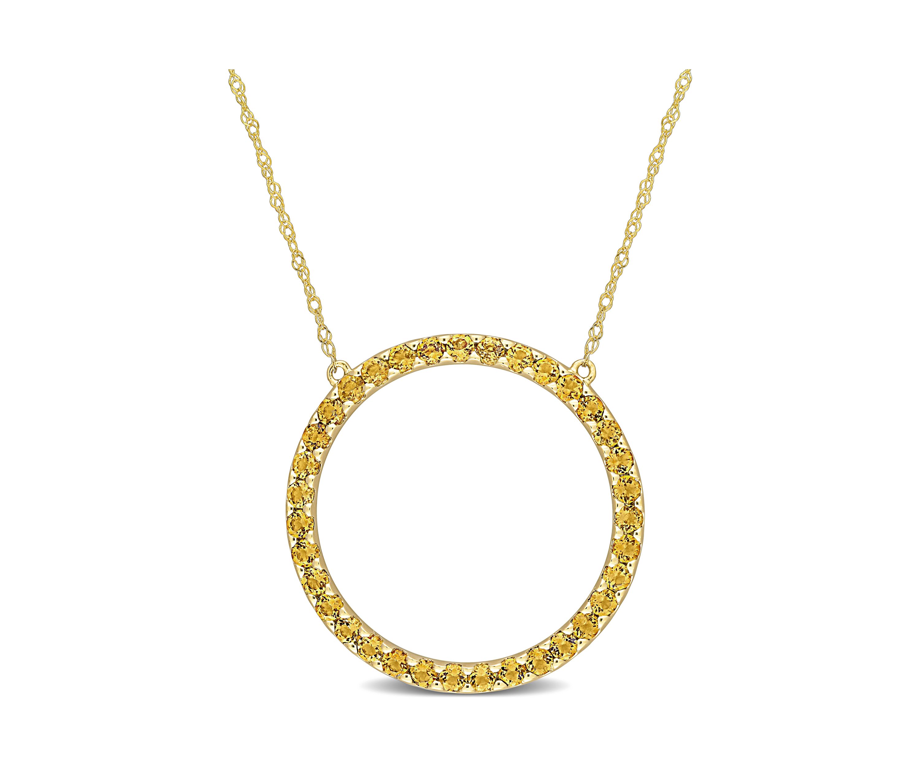 1.37 ct. t.w. Citrine Circle of Life Pendant with Chain in 10k Yellow Gold