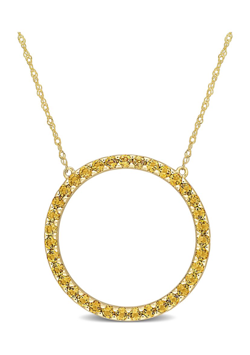 1.37 ct. t.w. Citrine Circle of Life Pendant with Chain in 10k Yellow Gold