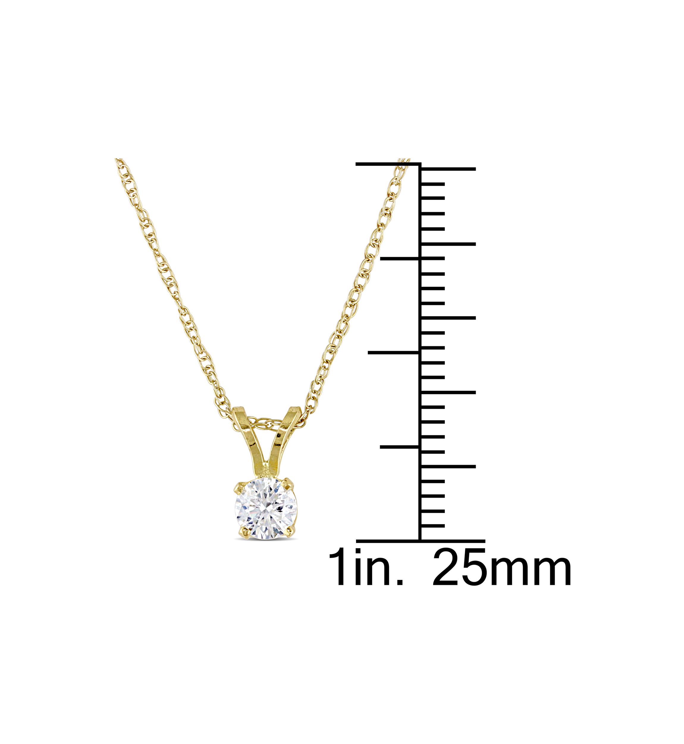 1/4 ct. t.w. Diamond Solitaire Pendant with Chain in 14k Yellow Gold