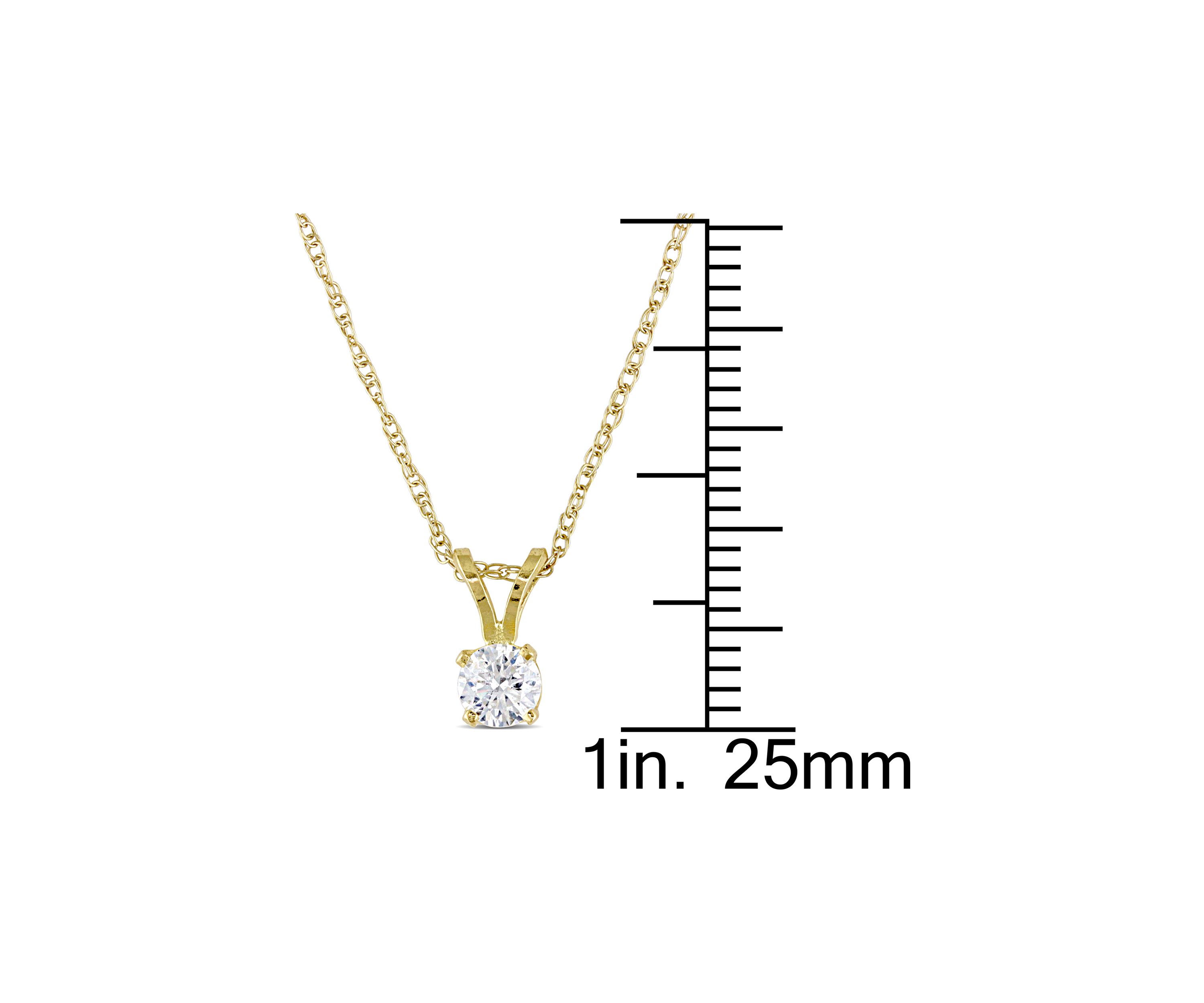 1/4 ct. t.w. Diamond Solitaire Pendant with Chain in 14k Yellow Gold