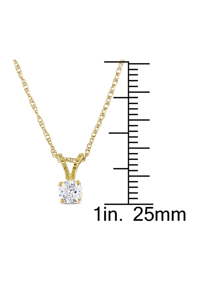 1/4 ct. t.w. Diamond Solitaire Pendant with Chain in 14k Yellow Gold