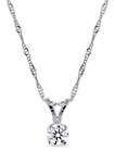 1/4 ct. t.w. Diamond Solitaire Pendant with Chain in 14k White Gold