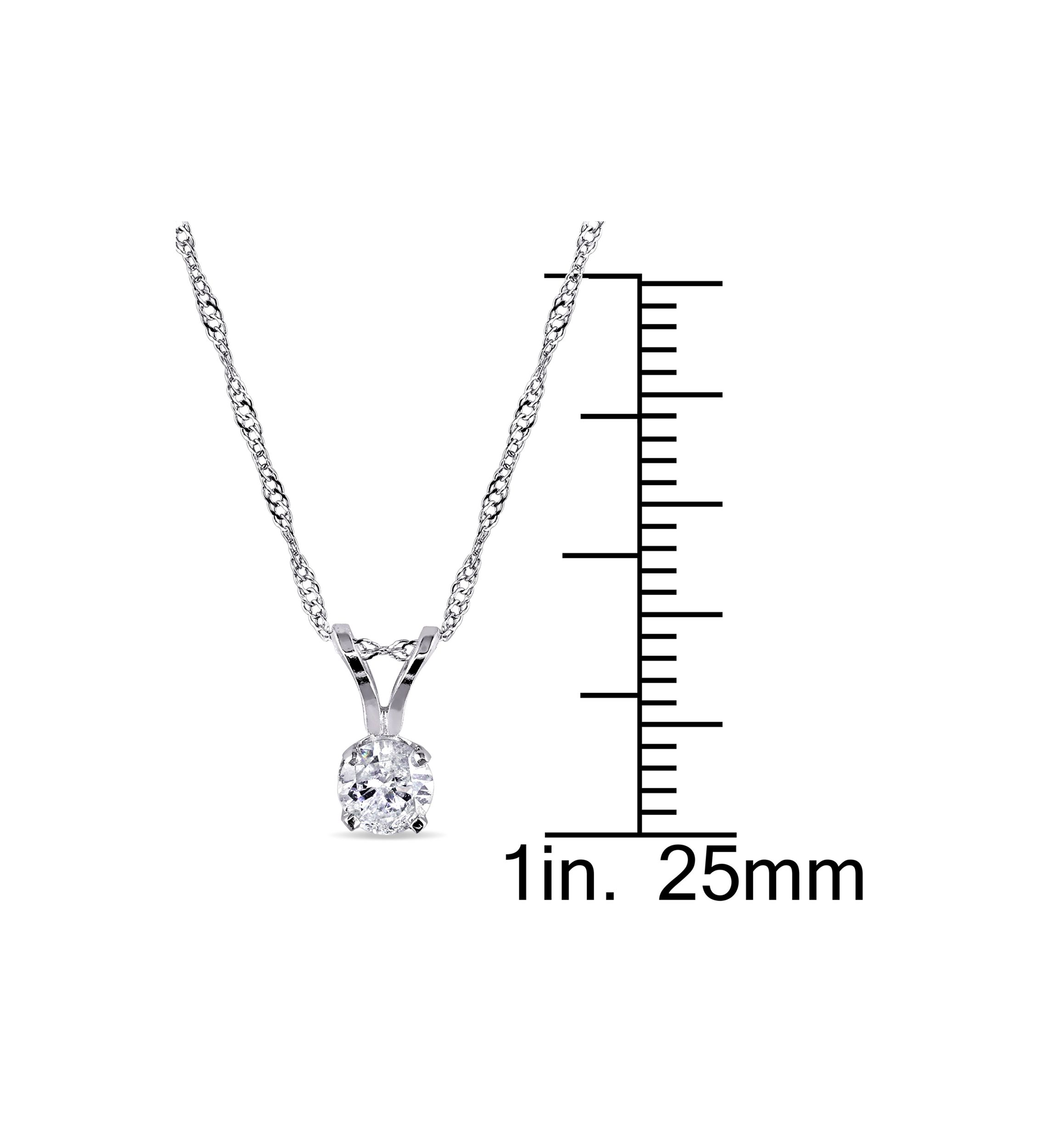 1/4 ct. t.w. Diamond Solitaire Pendant with Chain in 14k White Gold
