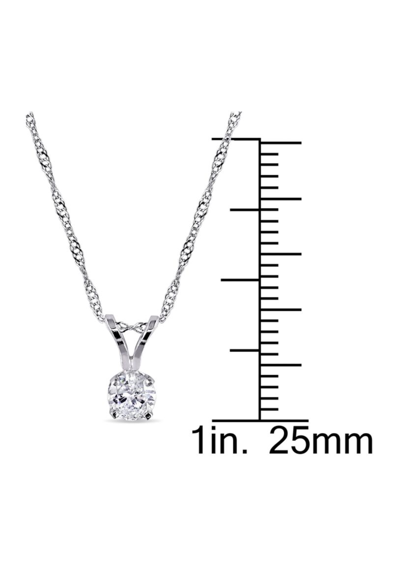 1/4 ct. t.w. Diamond Solitaire Pendant with Chain in 14k White Gold