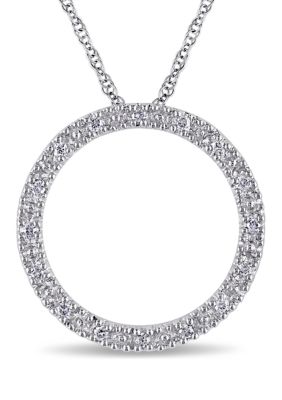 Belk & Co 1/10 Ct. T.w. Diamond Circle Of Life Pendant With Chain In 10K White Gold