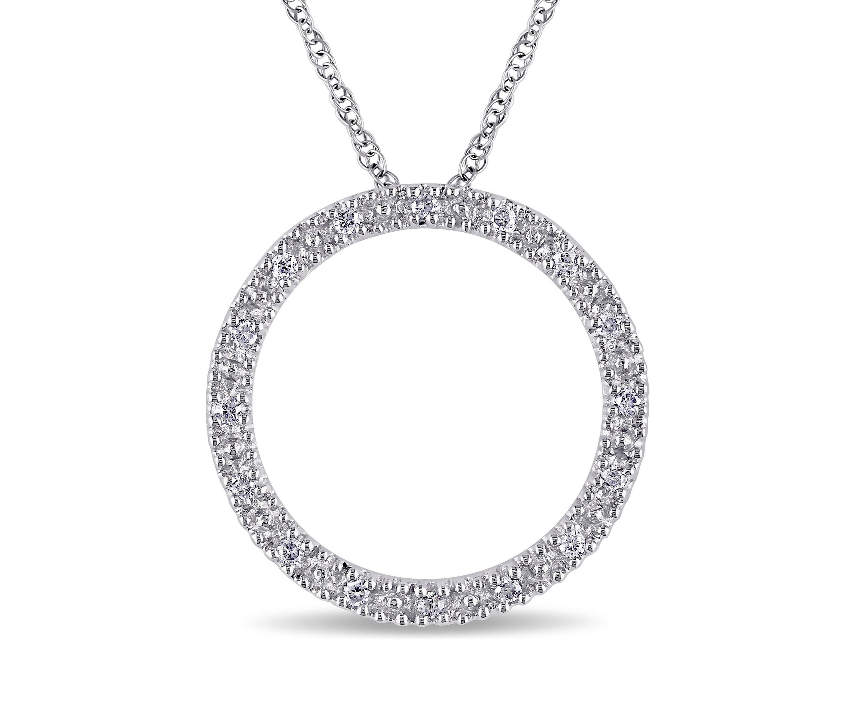 1/10 ct. t.w. Diamond Circle Of Life Pendant with Chain in 10k White Gold