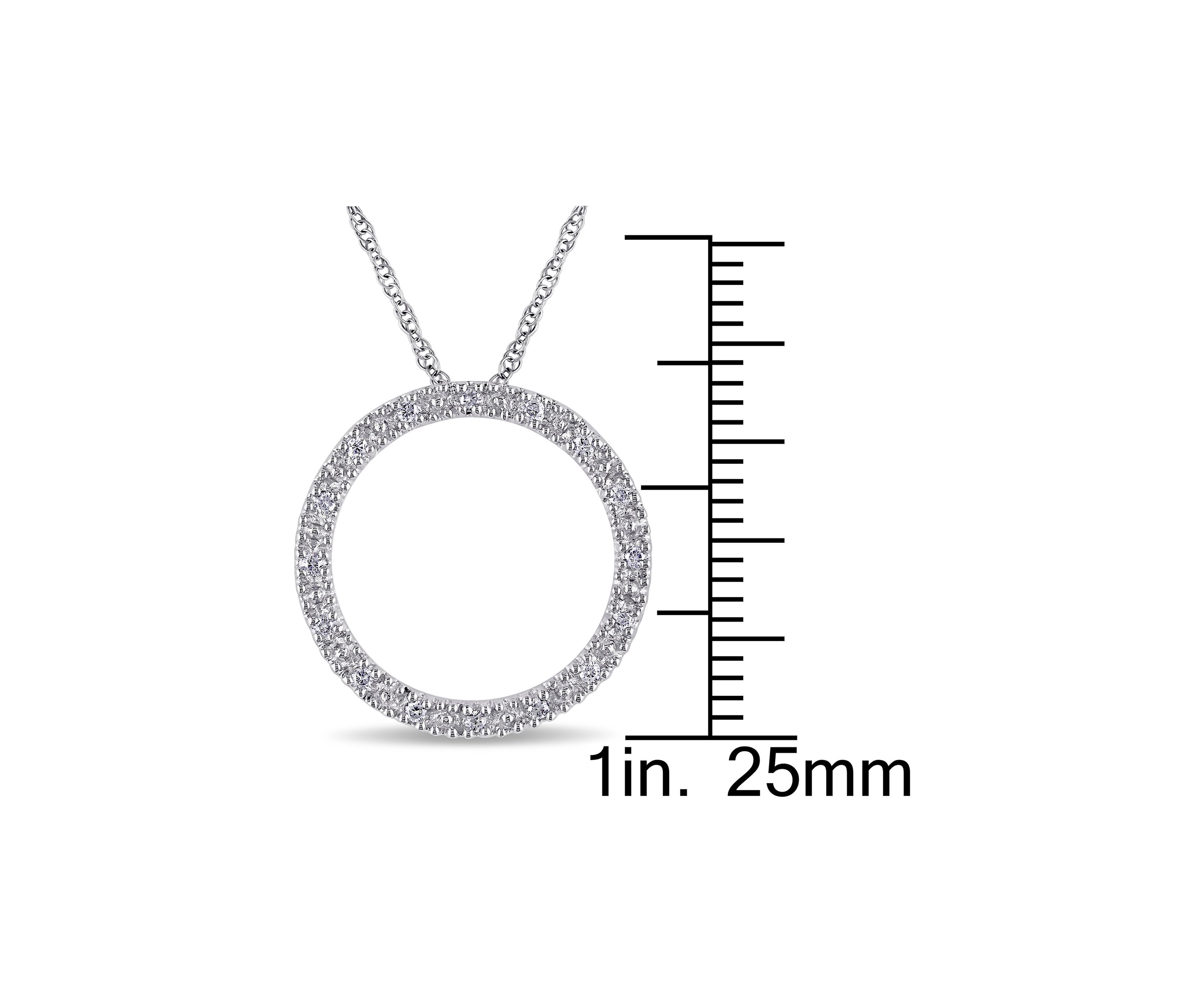 1/10 ct. t.w. Diamond Circle Of Life Pendant with Chain in 10k White Gold