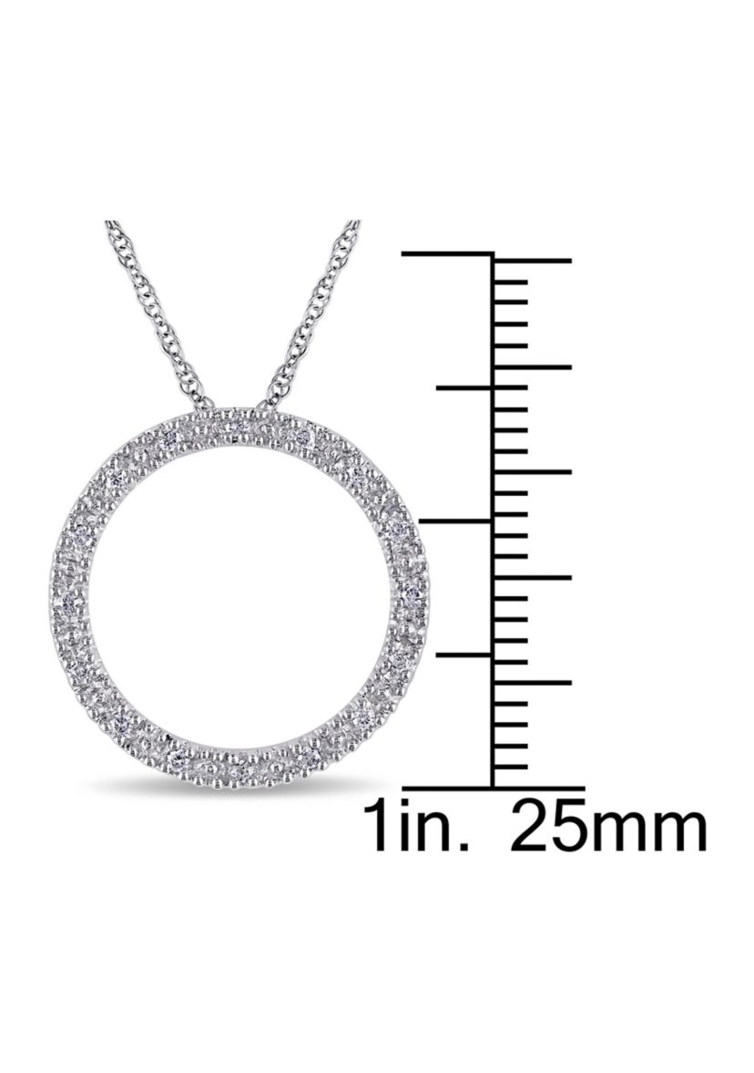 1/10 ct. t.w. Diamond Circle Of Life Pendant with Chain in 10k White Gold