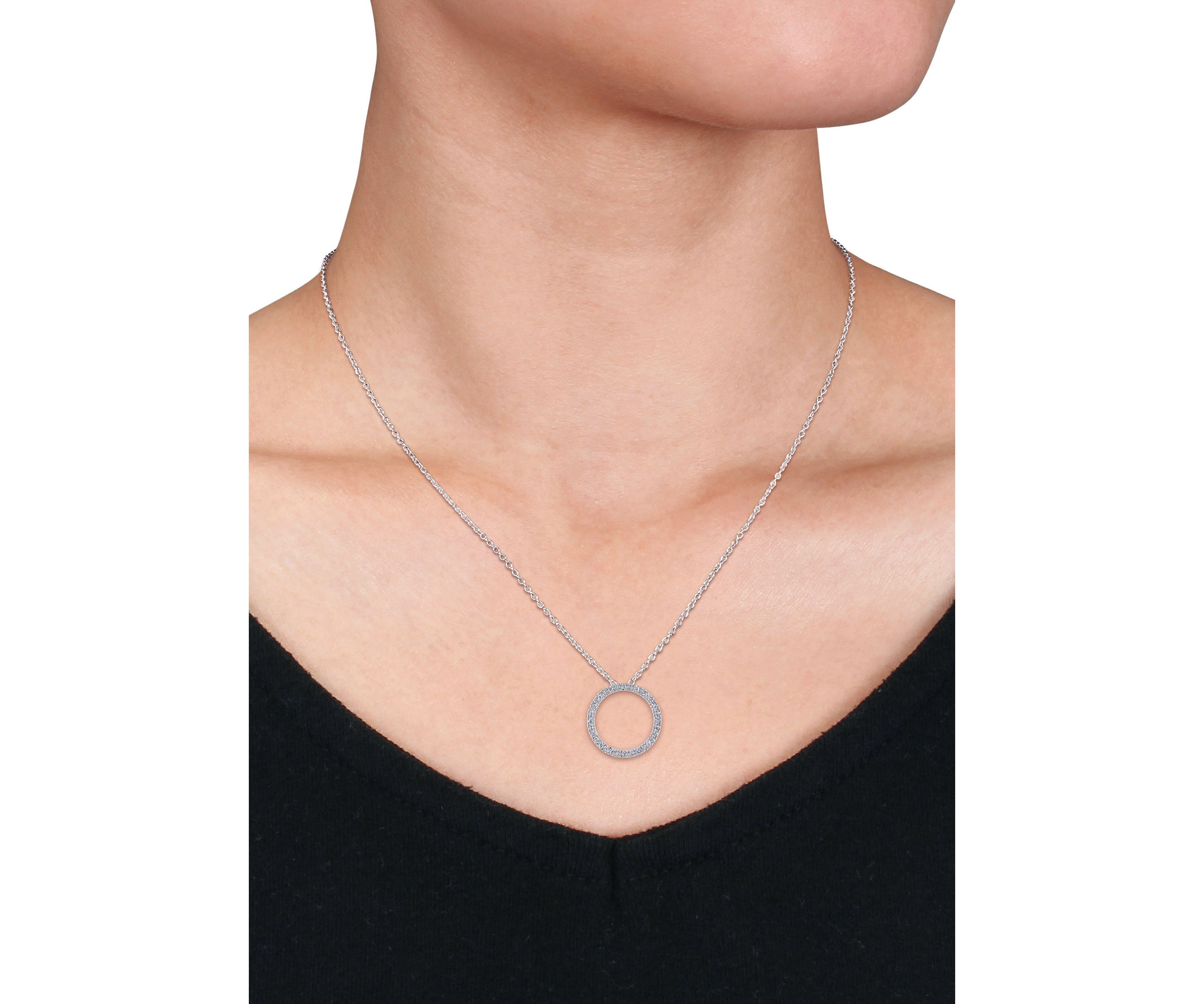 1/10 ct. t.w. Diamond Circle Of Life Pendant with Chain in 10k White Gold