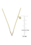 Diamond Accent V Necklace in 14k Yellow Gold