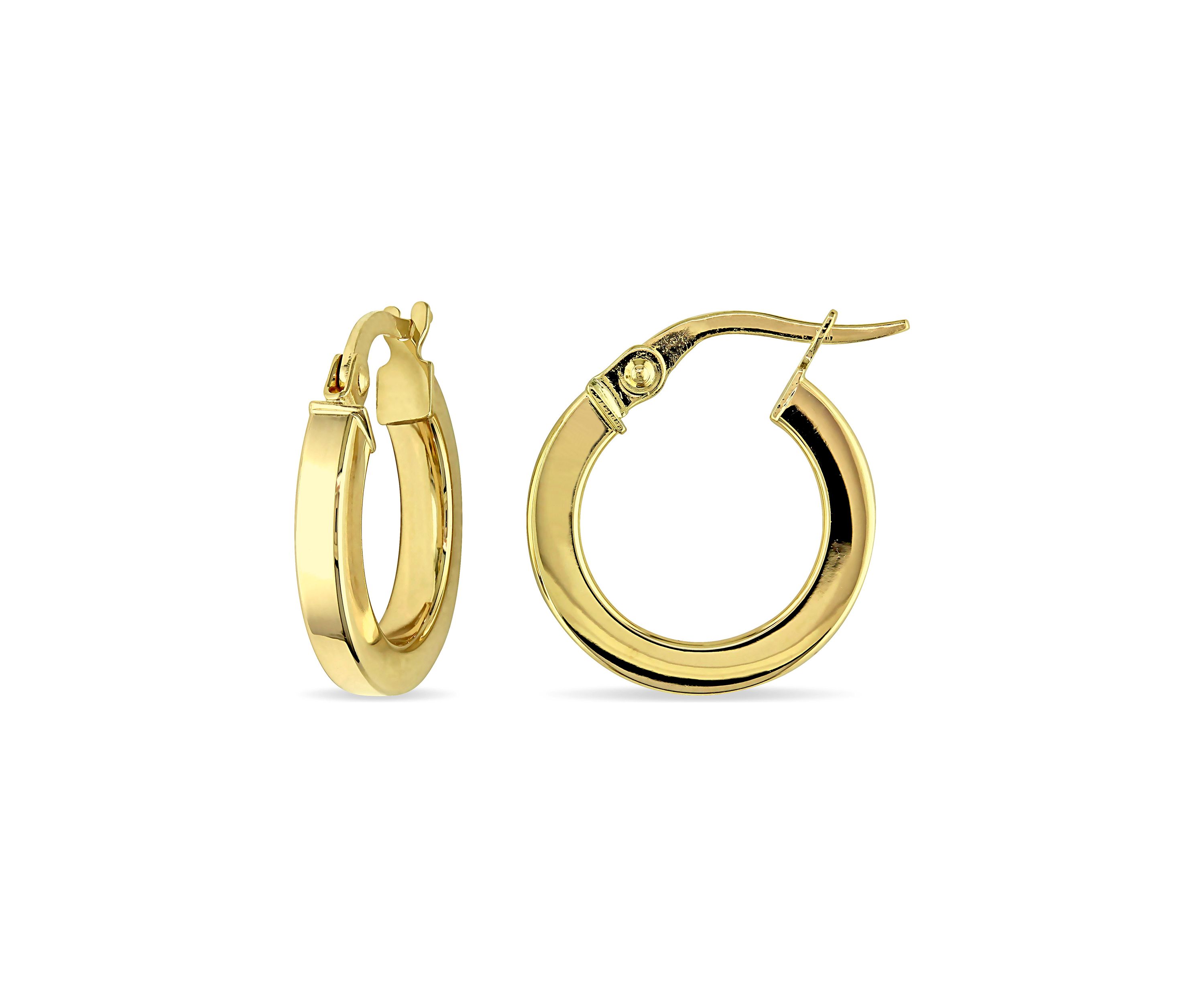 15 mm Hoop Edged Earrings in 10k Polished Yellow Gold