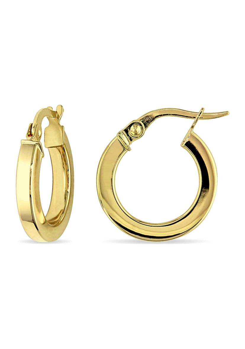 15 mm Hoop Edged Earrings in 10k Polished Yellow Gold