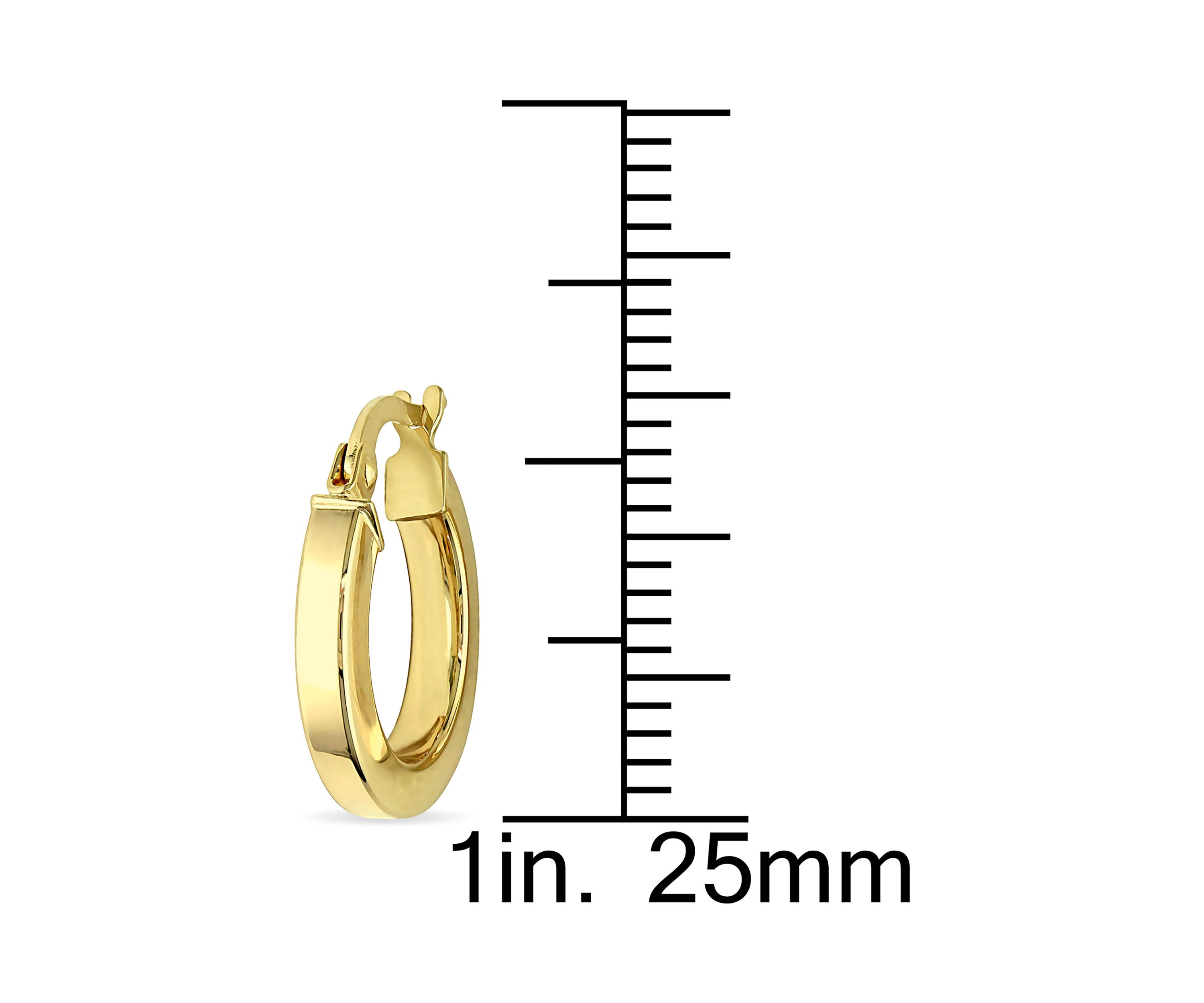 15 mm Hoop Edged Earrings in 10k Polished Yellow Gold