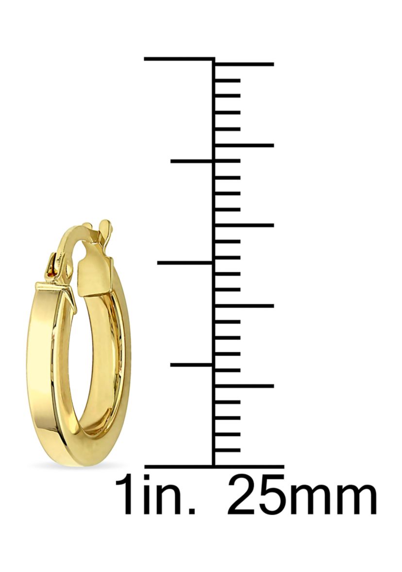 15 mm Hoop Edged Earrings in 10k Polished Yellow Gold