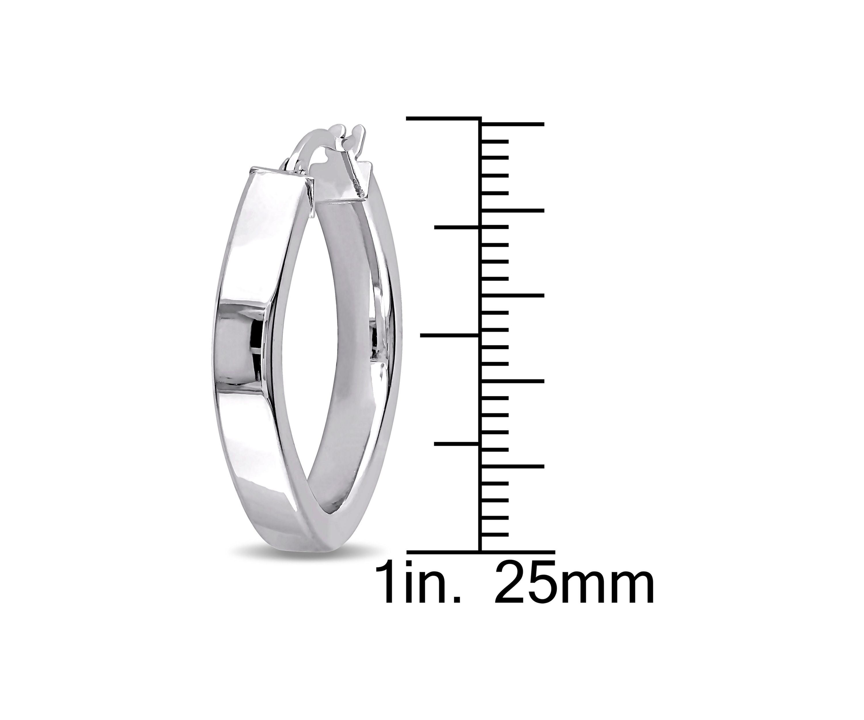 Geometric 23 mm Hoop Earrings in 10k Polished White Gold