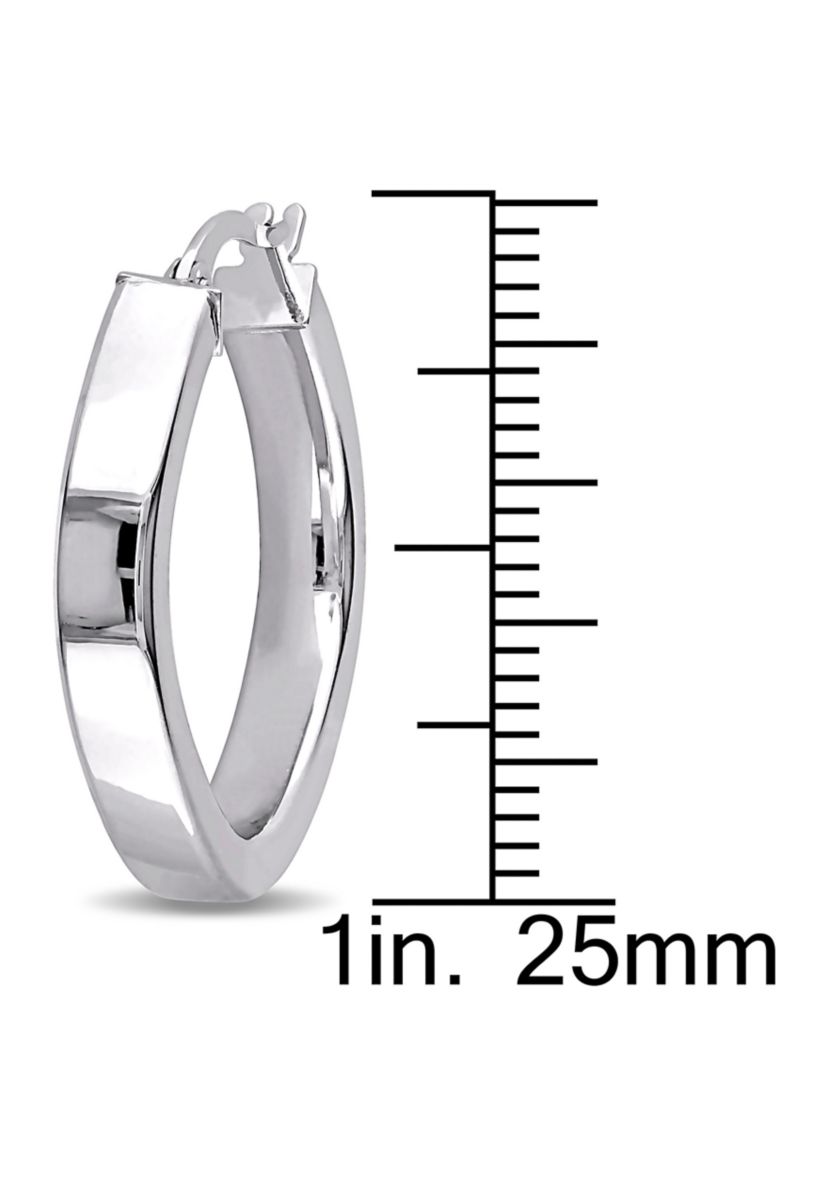 Geometric 23 mm Hoop Earrings in 10k Polished White Gold