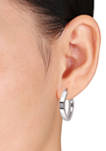Geometric 23 mm Hoop Earrings in 10k Polished White Gold