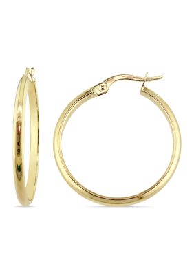 Belk & Co Polished 25 mm Hoop Earrings in 10k Yellow Gold