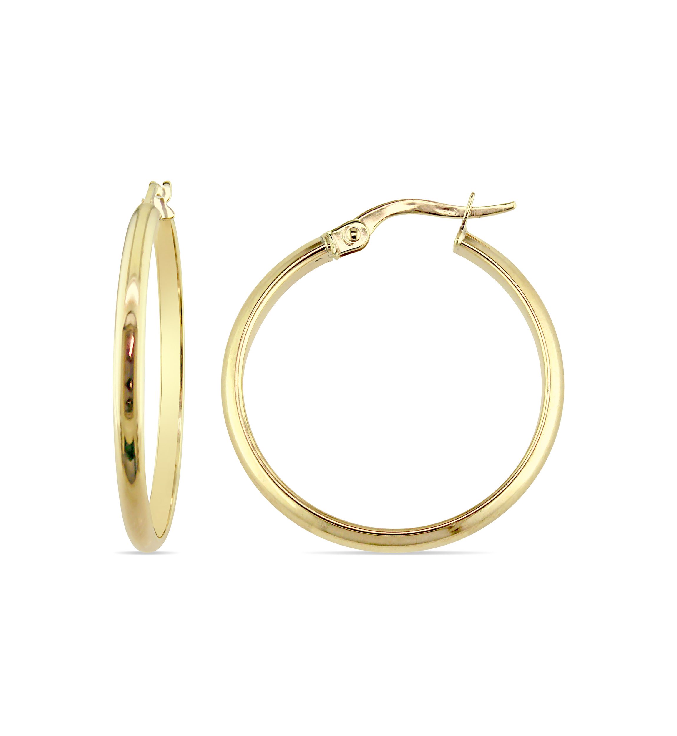 Polished 25 mm Hoop Earrings in 10k Yellow Gold