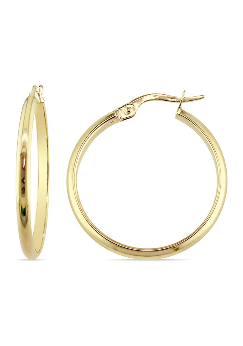Polished 25 mm Hoop Earrings in 10k Yellow Gold