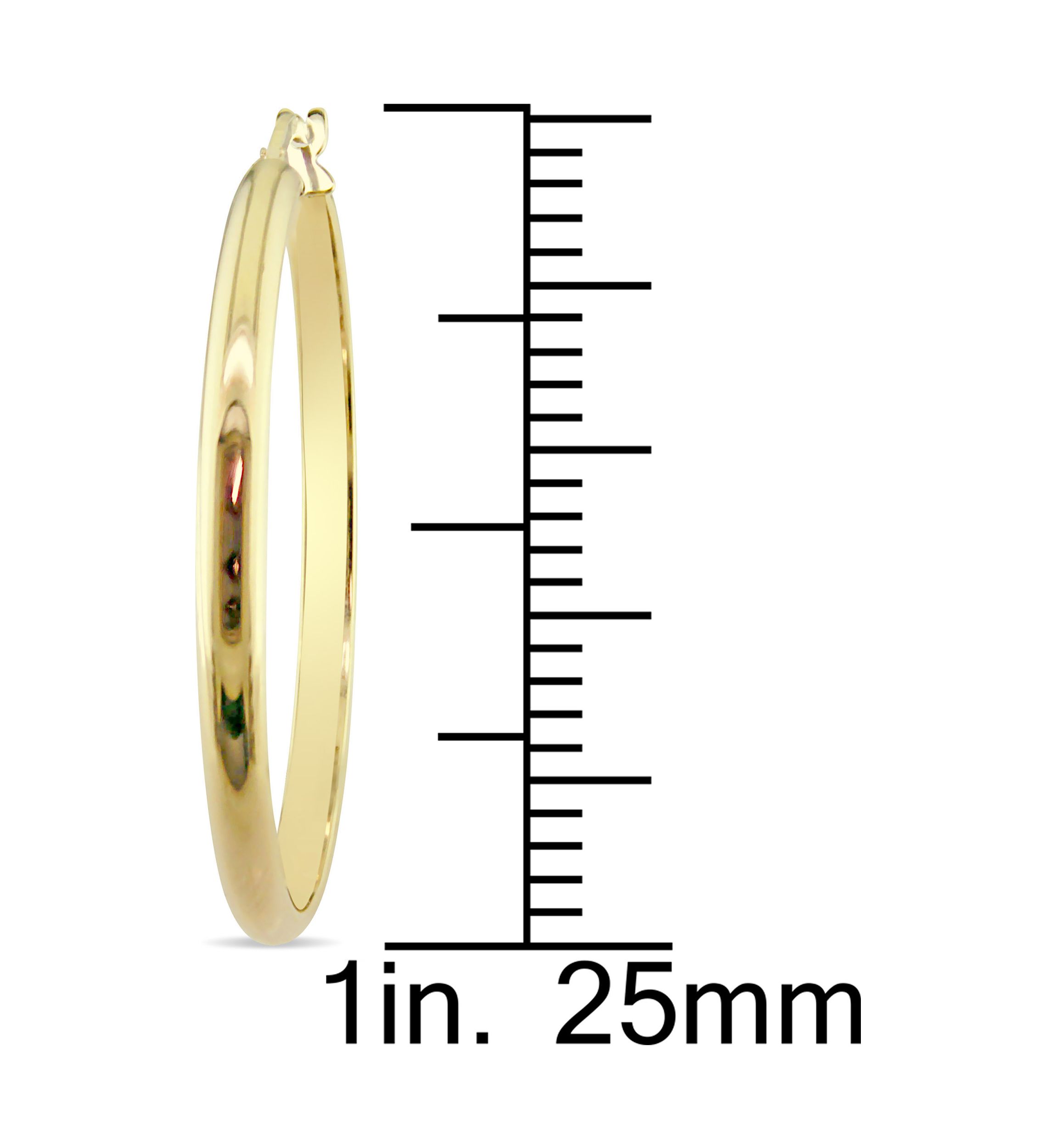 Polished 25 mm Hoop Earrings in 10k Yellow Gold