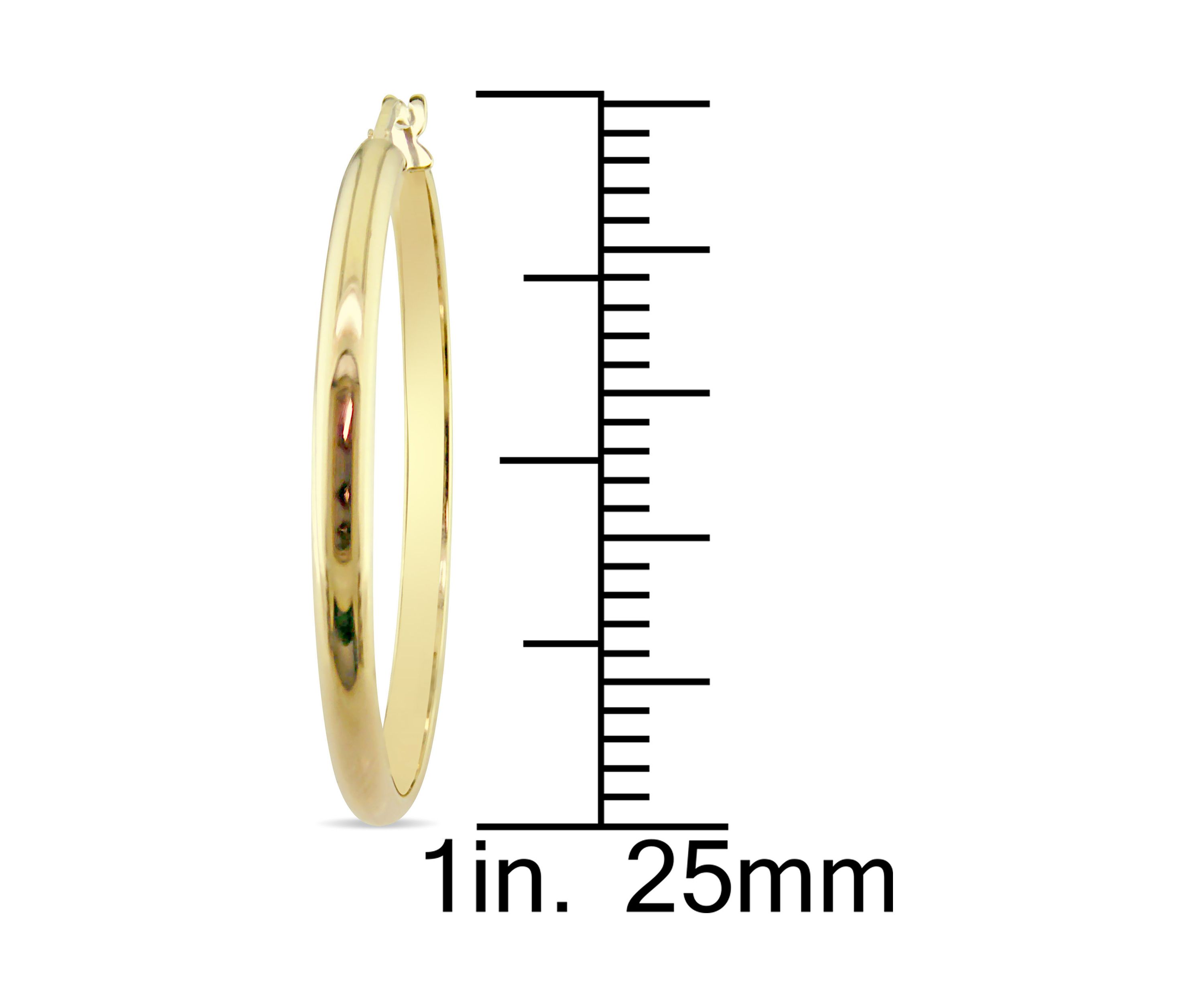 Polished 25 mm Hoop Earrings in 10k Yellow Gold