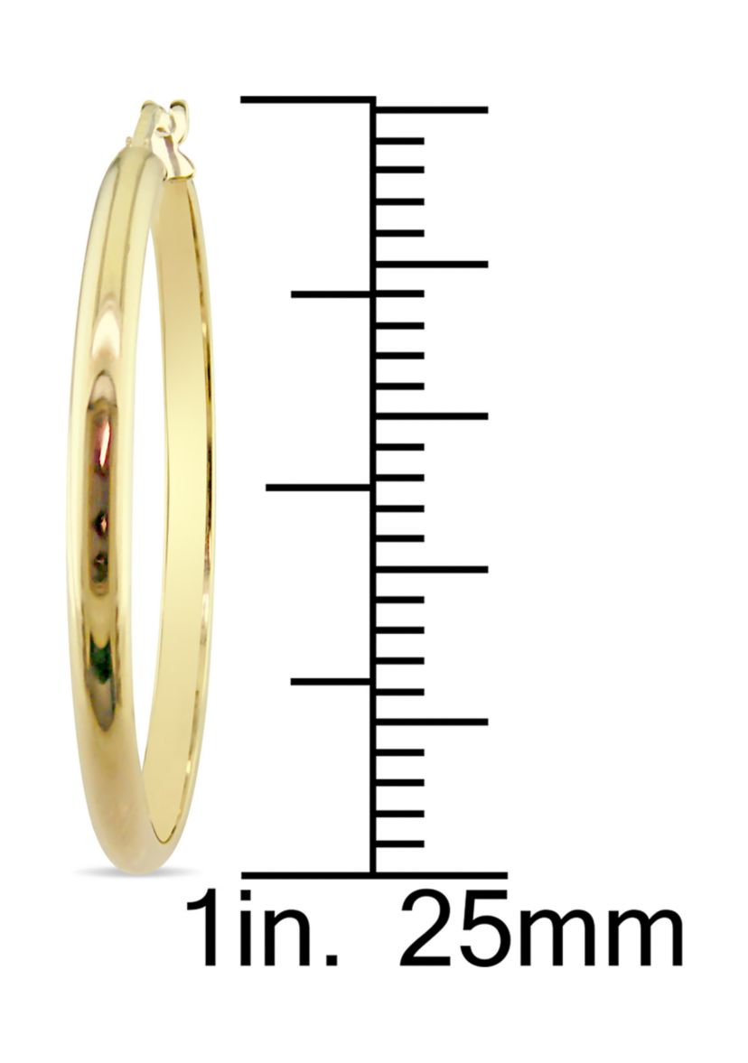 Polished 25 mm Hoop Earrings in 10k Yellow Gold
