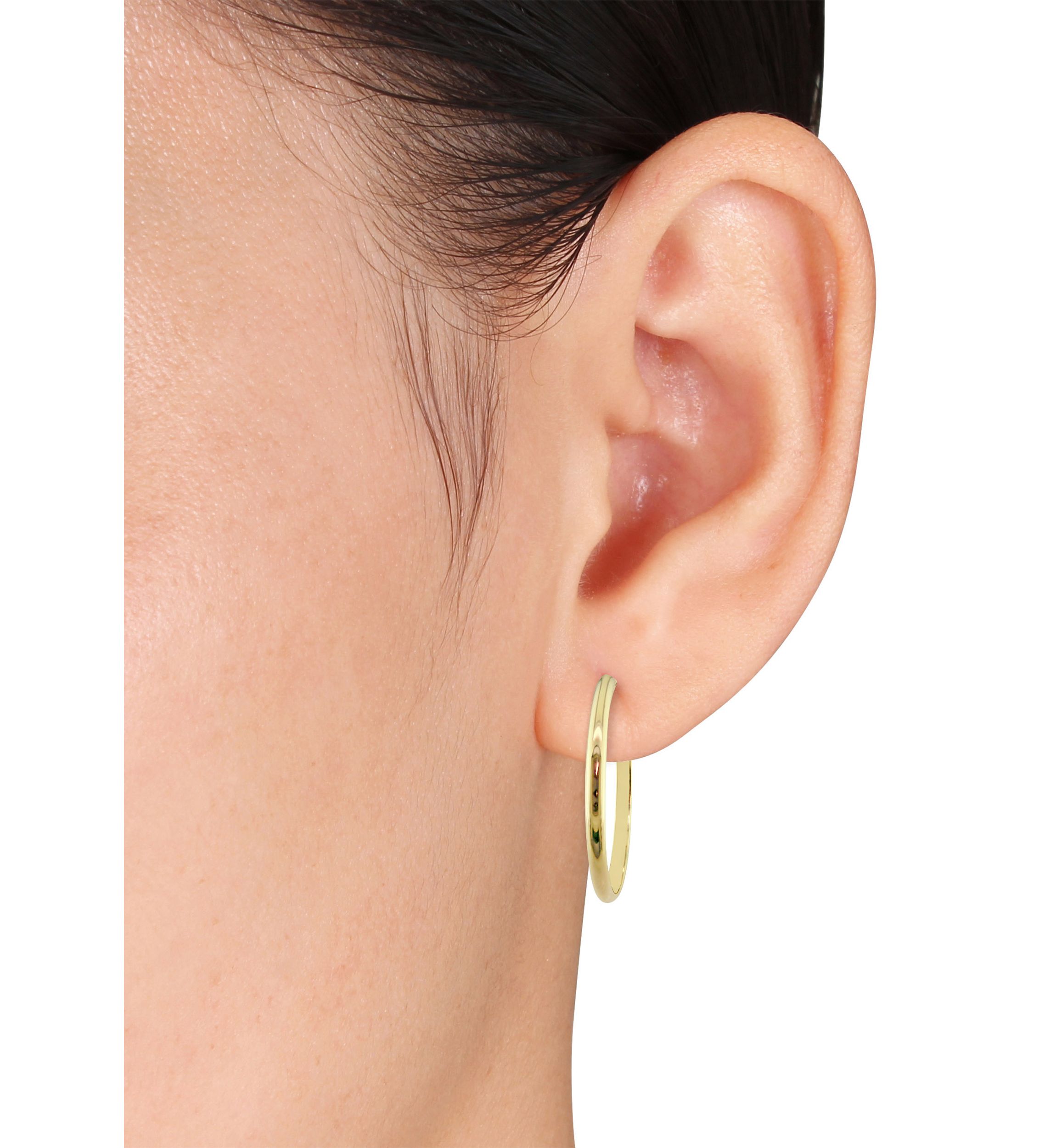 Polished 25 mm Hoop Earrings in 10k Yellow Gold