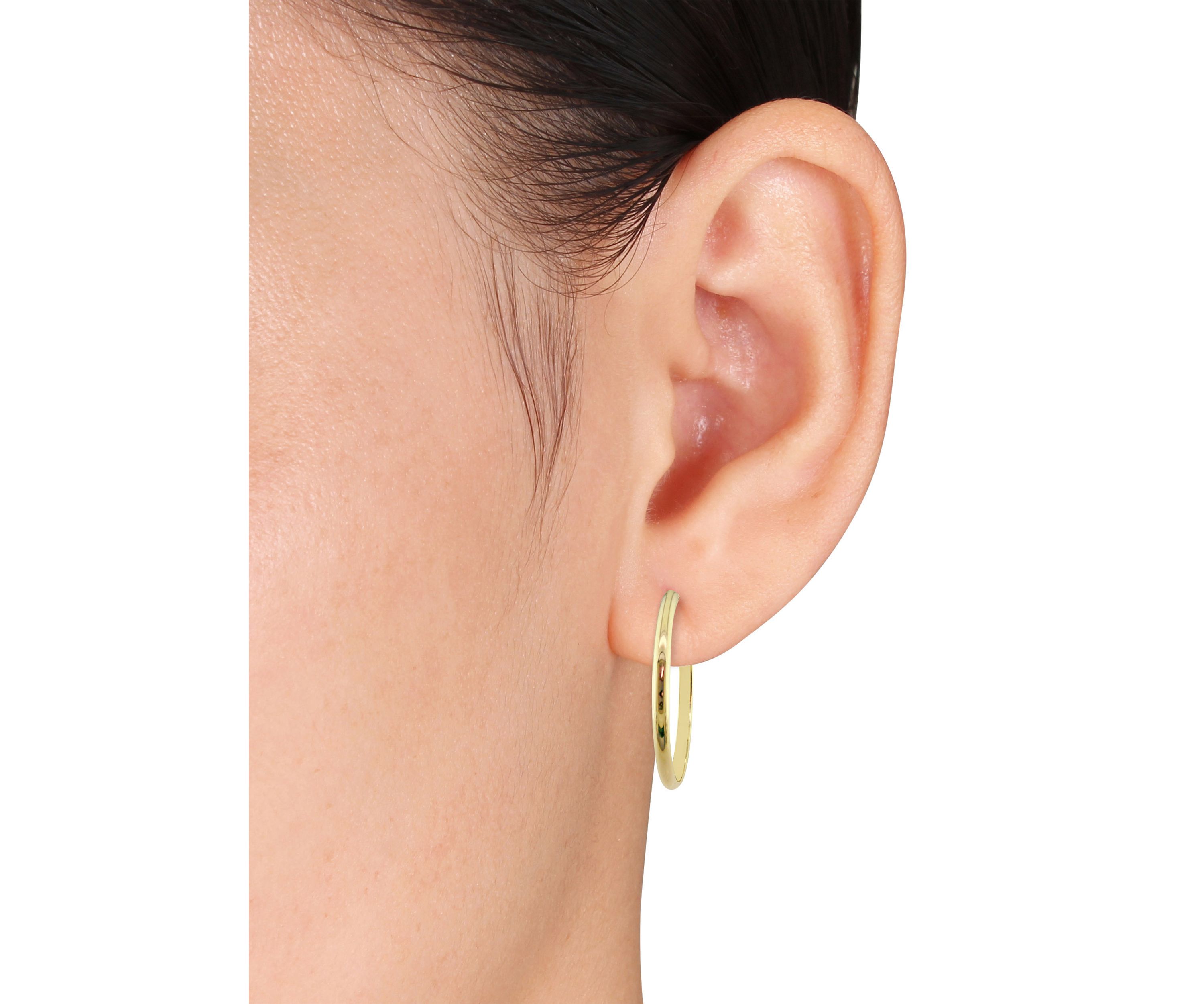 Polished 25 mm Hoop Earrings in 10k Yellow Gold