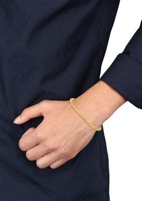 Belk & Co Men's Rope Chain Bracelet In 10K Yellow Gold (5 Mm/9 In)
