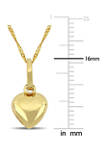 Heart Charm Pendant with Chain in 18k Yellow Gold