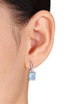 8.25 ct. t.w. Blue Topaz and White Topaz Drop Earrings in Sterling Silver