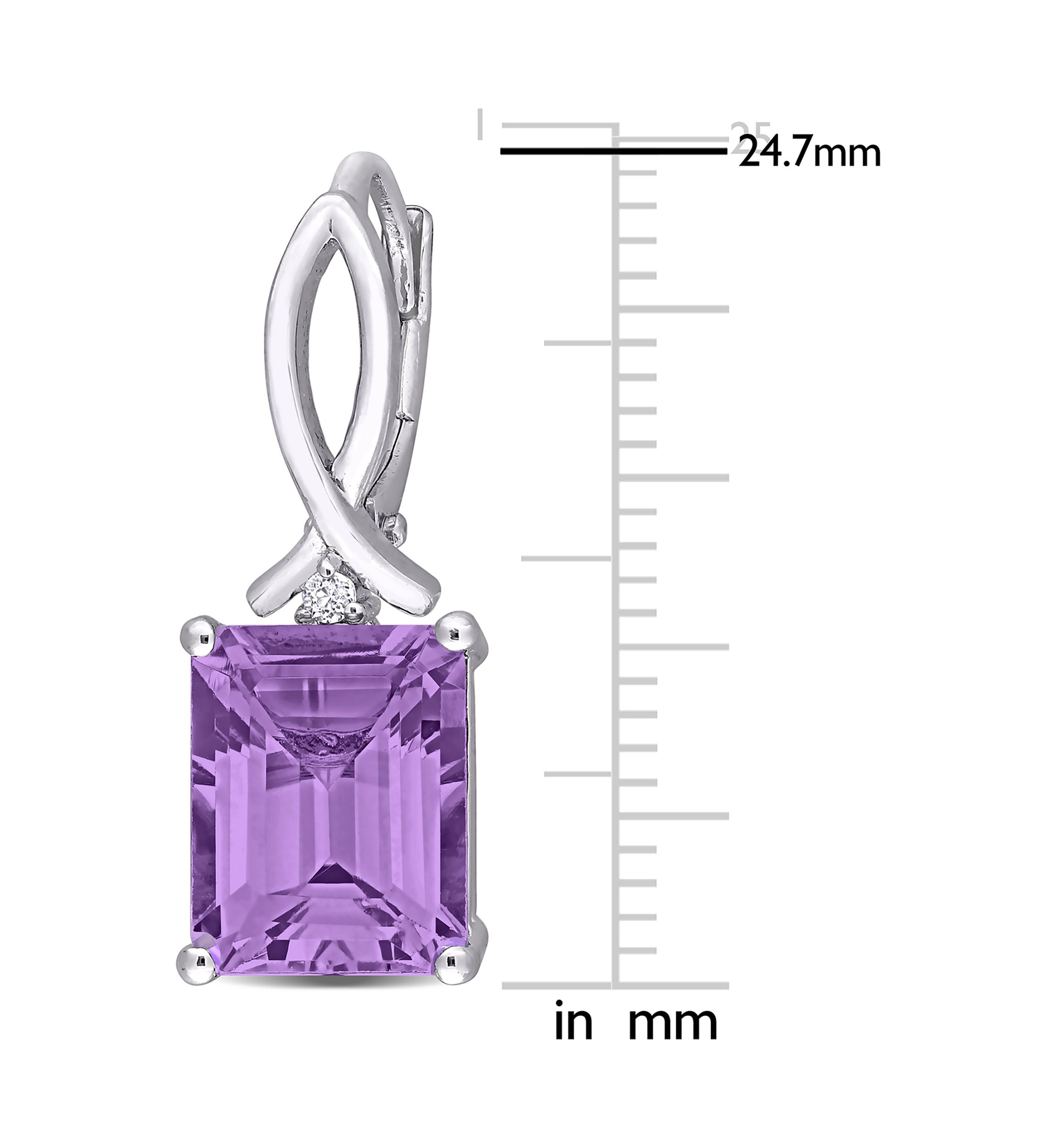6.46 ct. t.g.w. Octagon Amethyst and White Topaz Leverback Earrings in Sterling Silver