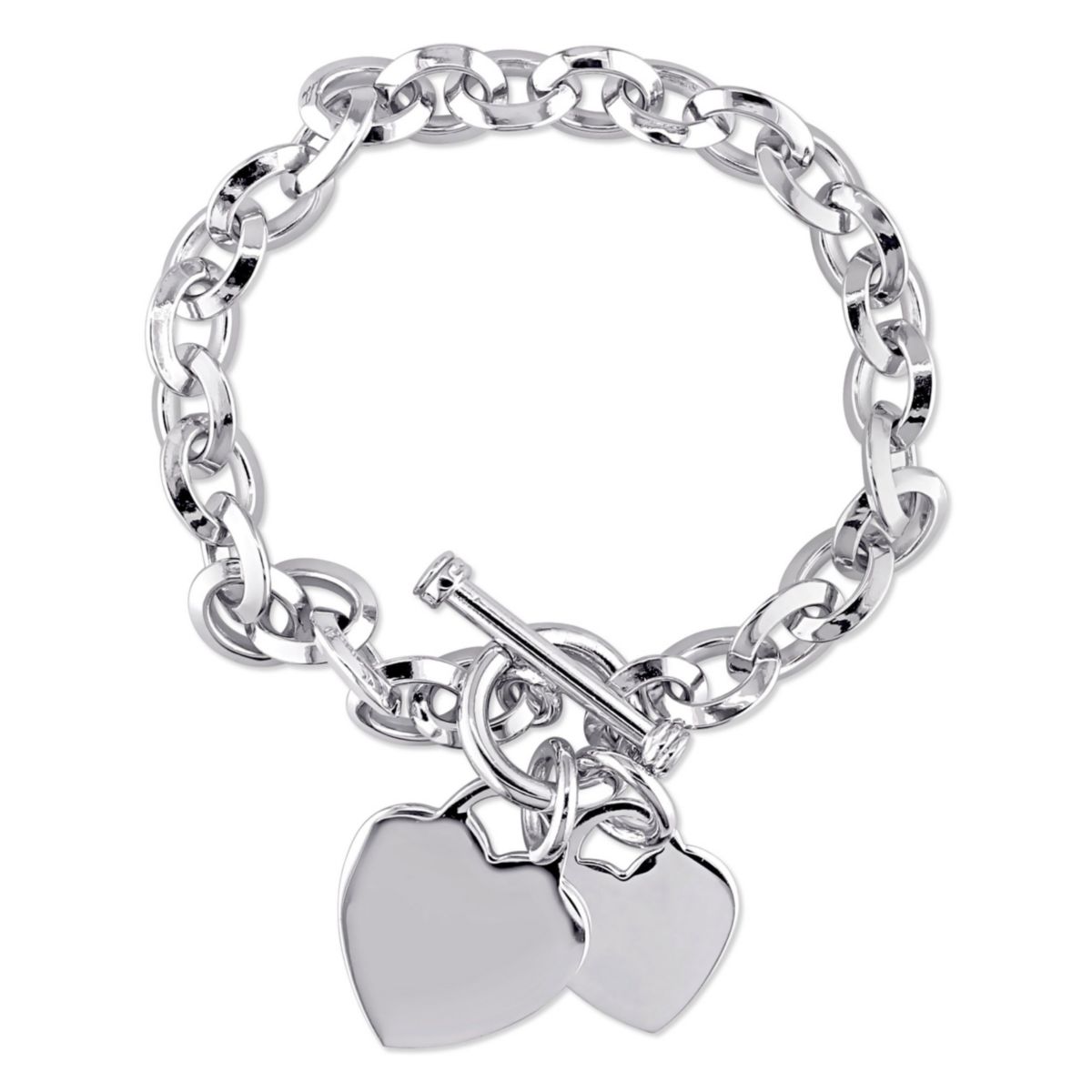 Heart Charms Charm Bracelet in Sterling Silver