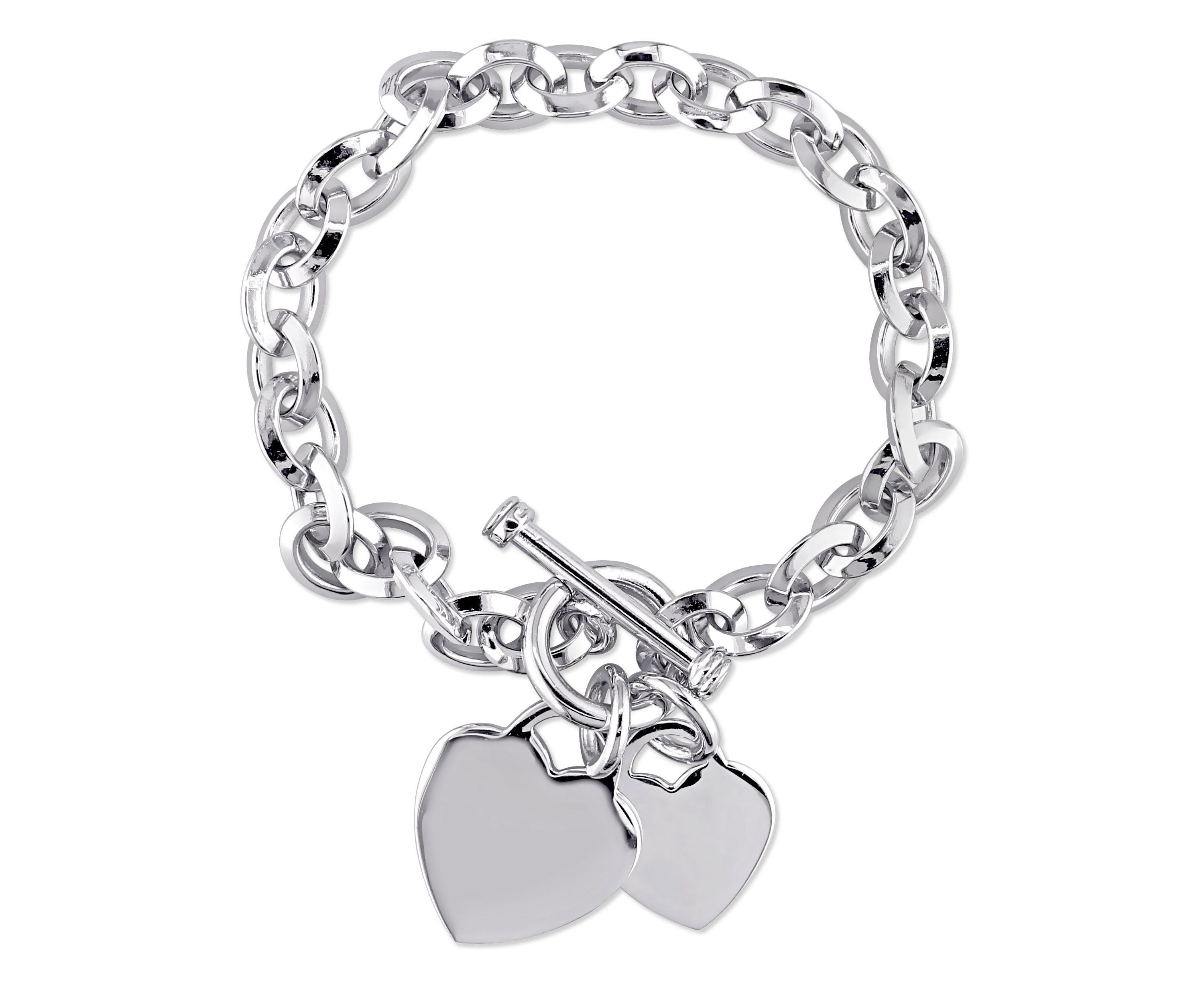 Heart Charms Charm Bracelet in Sterling Silver