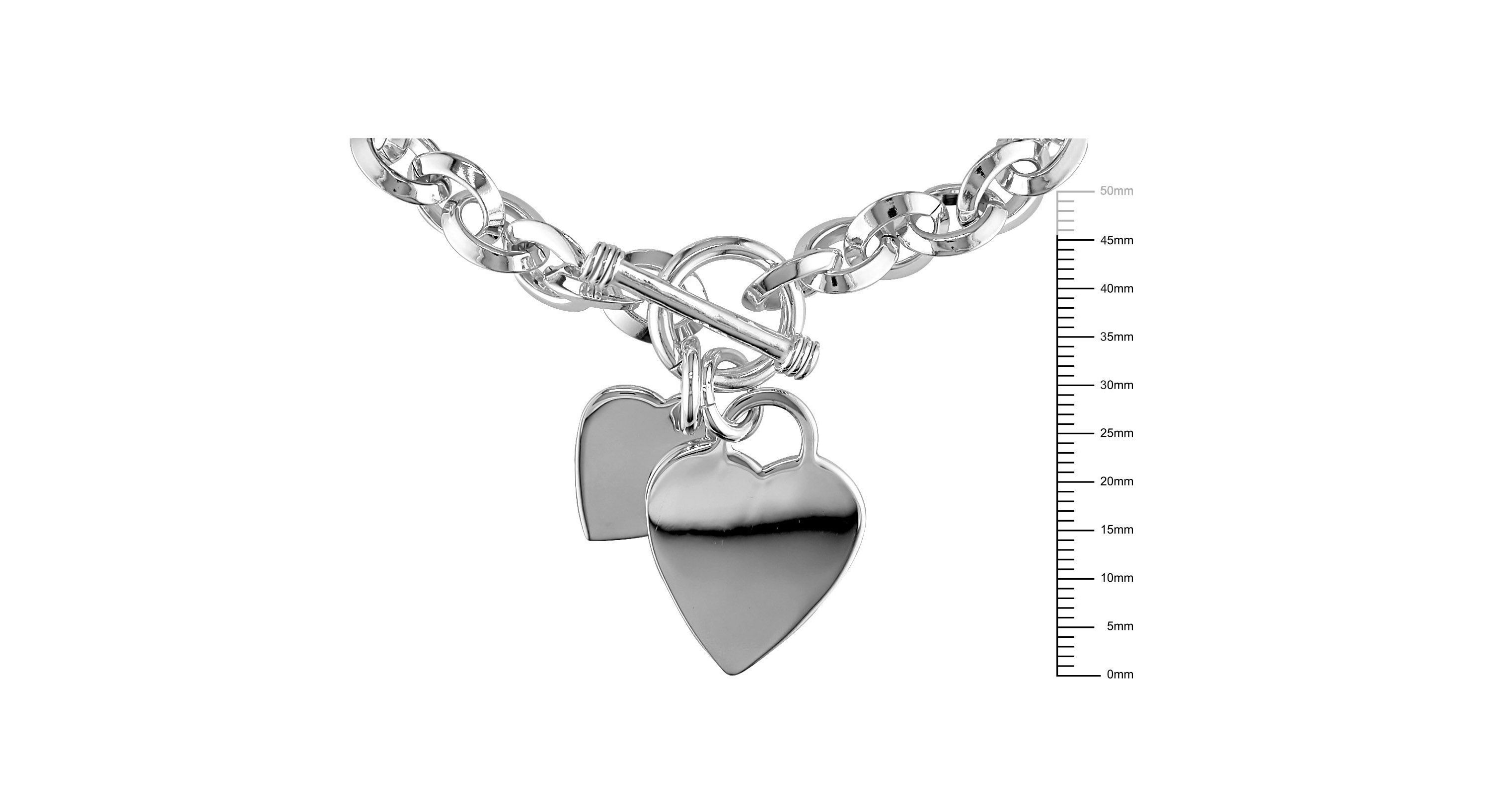 Heart Charms Charm Bracelet in Sterling Silver