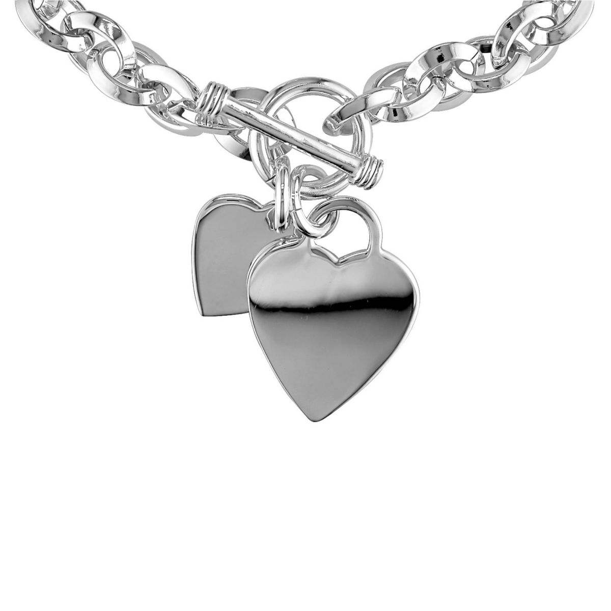 Heart Charms Charm Bracelet in Sterling Silver