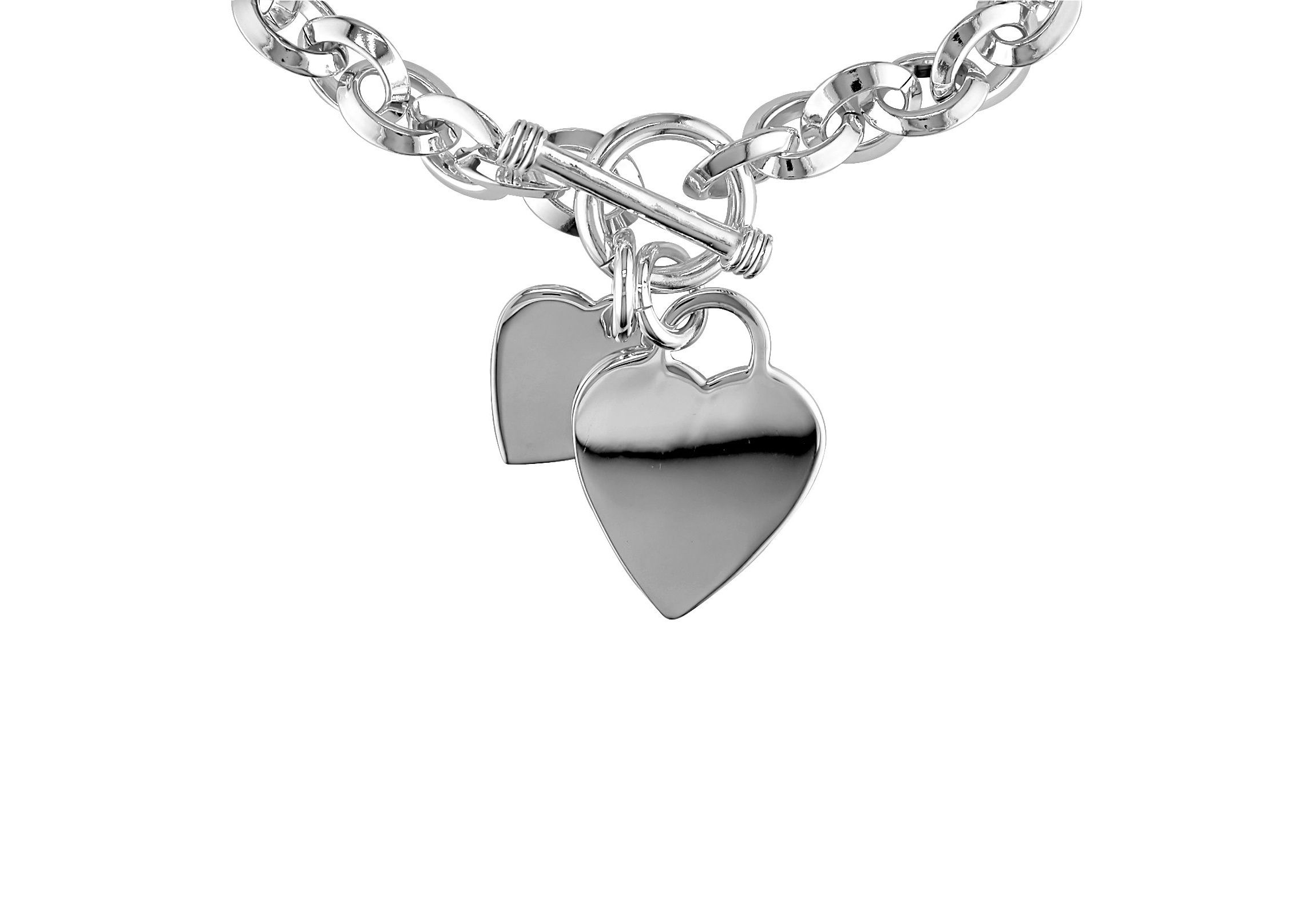 Heart Charms Charm Bracelet in Sterling Silver