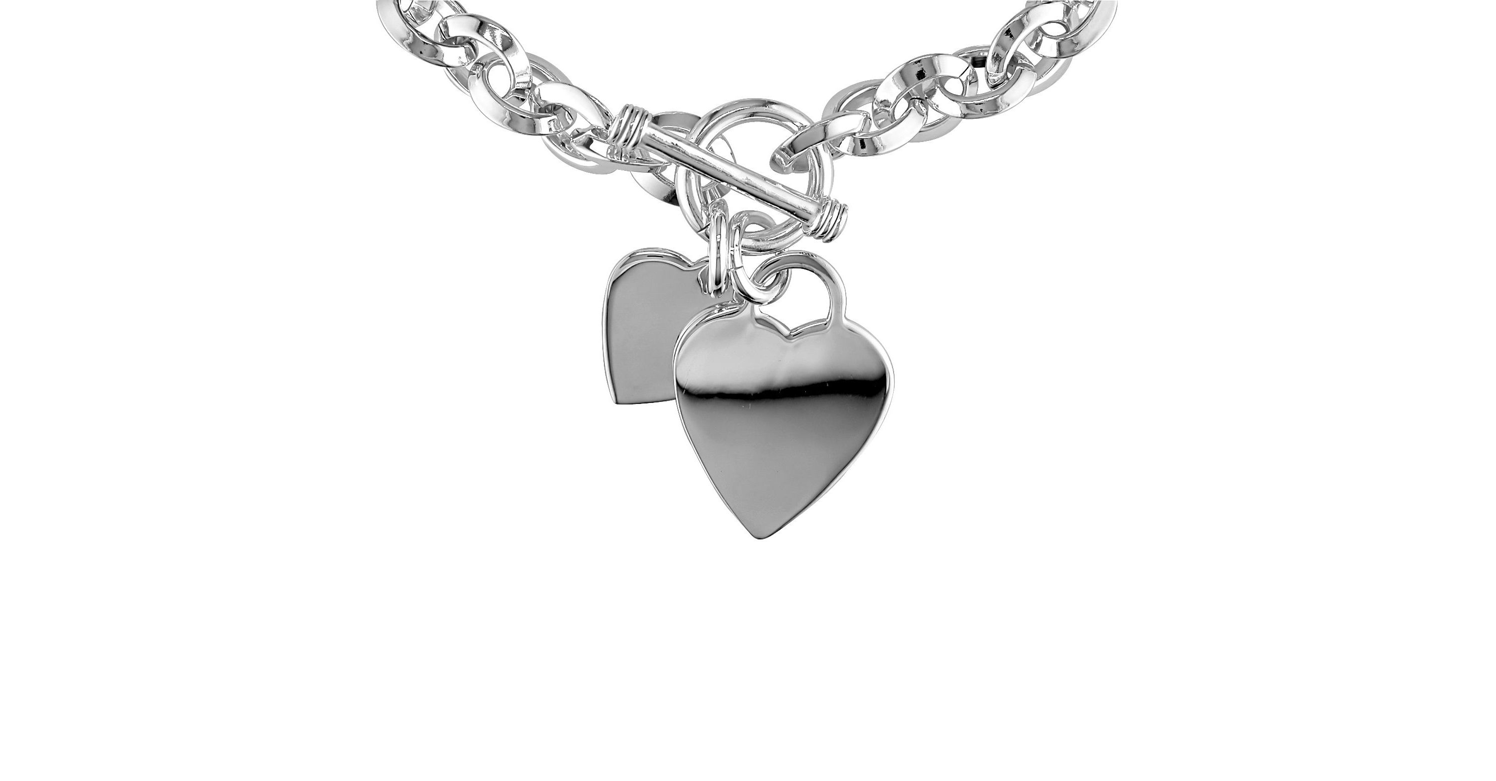 Heart Charms Charm Bracelet in Sterling Silver