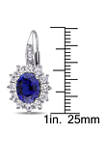 8 ct. t.w. Created Blue and White Sapphire Diamond Accent Earrings in Sterling Silver