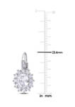 8 ct. t.w. Created White Sapphire and Diamond Accent Floral Halo Earrings in Sterling Silver