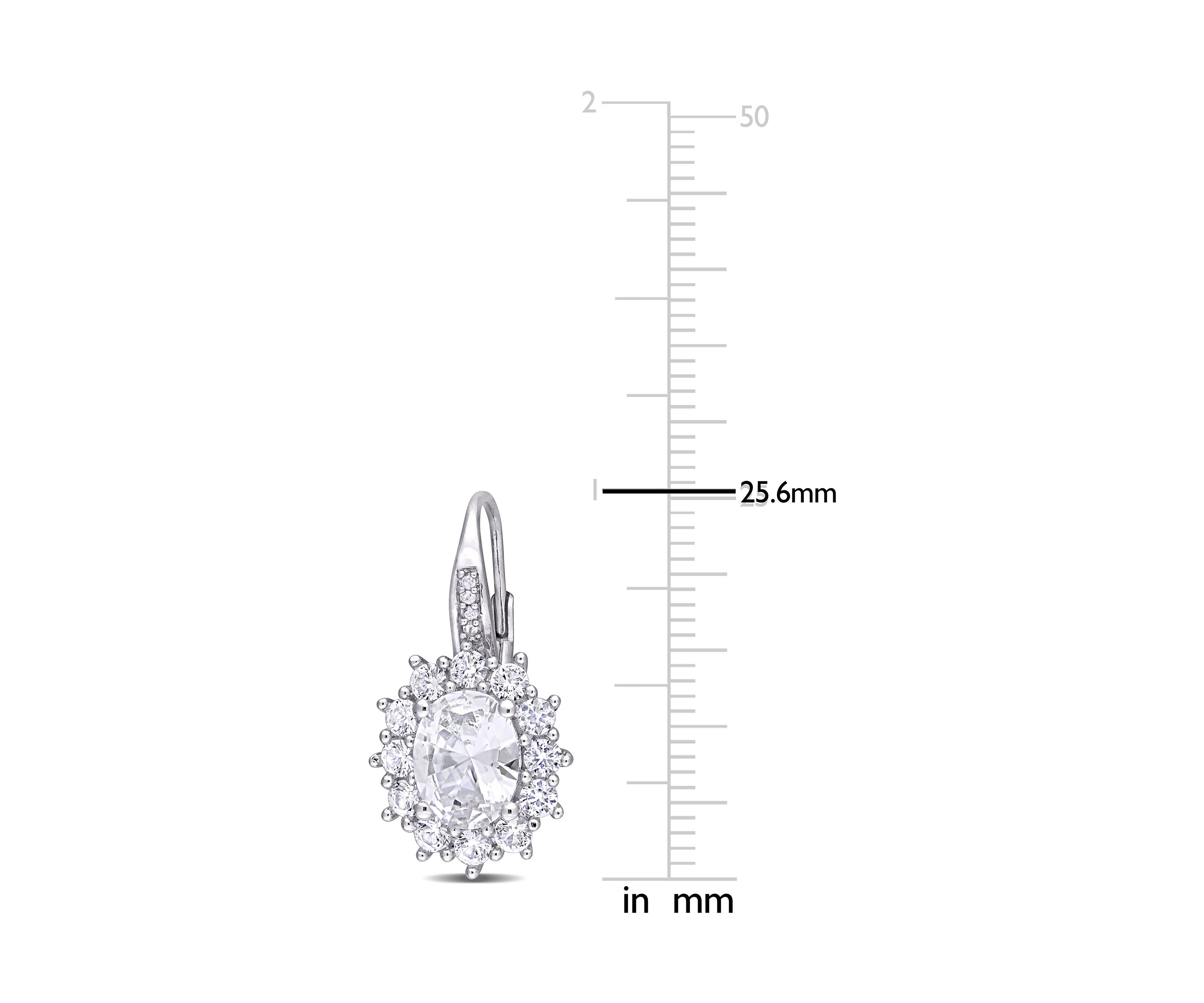 8 ct. t.w. Created White Sapphire and Diamond Accent Floral Halo Earrings in Sterling Silver