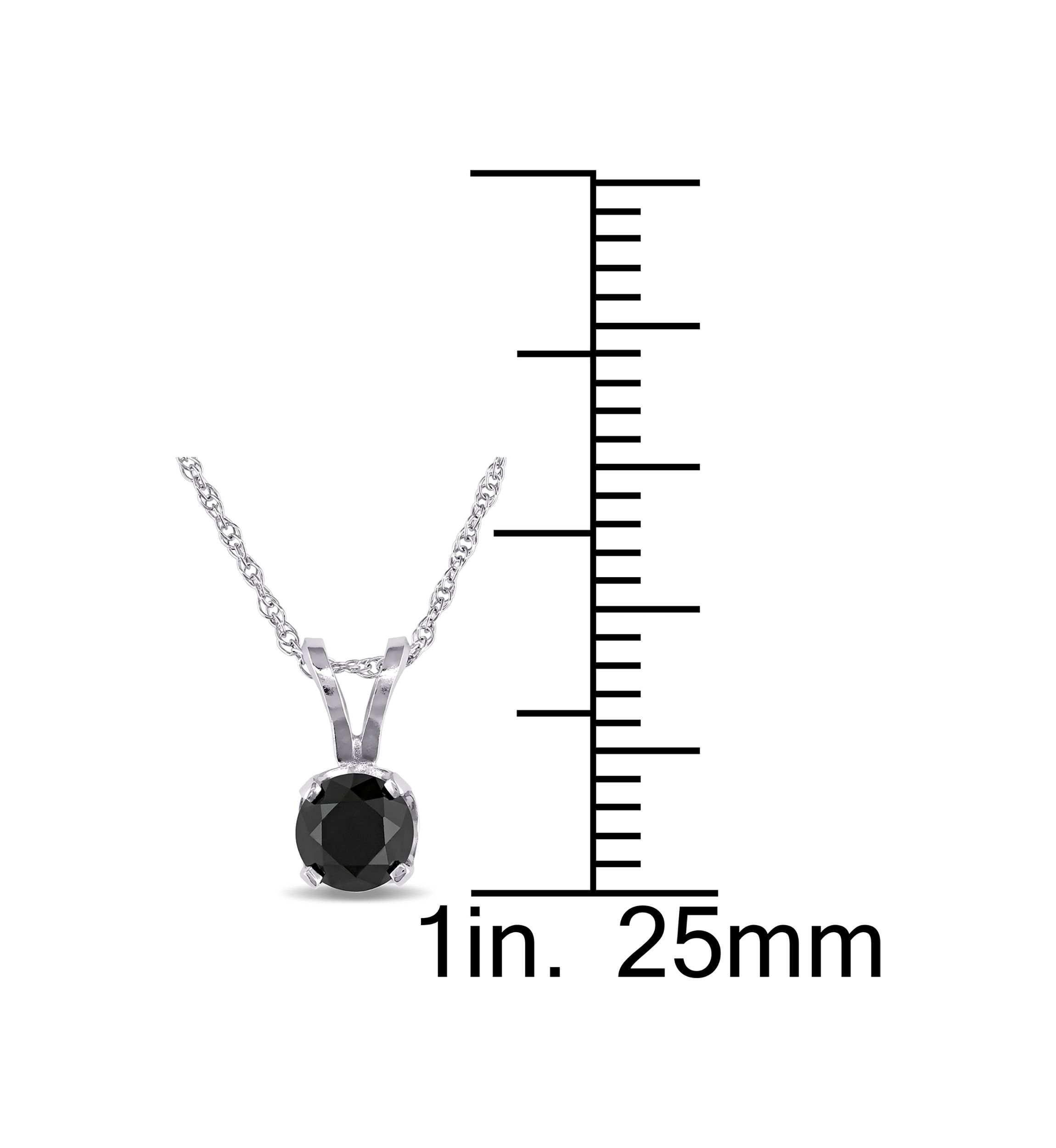 1/2 ct. t.w. Black Diamond Solitaire Pendant with Chain in 10k White Gold