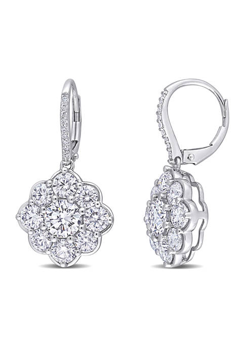 4.7 ct. t.w. Created Moissanite Floral Drop Earrings in 10K White Gold