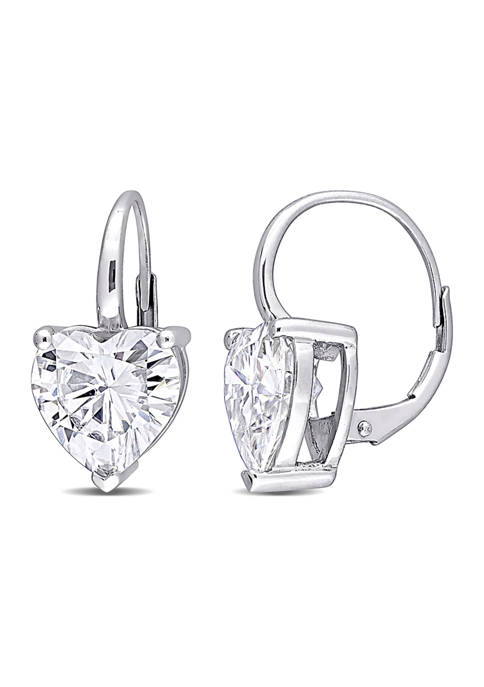 6 ct. t.w. Created Moissanite Solitaire Heart Earrings in 10K White Gold