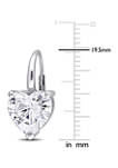 6 ct. t.w. Created Moissanite Solitaire Heart Earrings in 10K White Gold