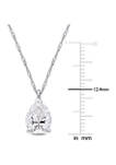 2 ct. t.w. Created Moissanite Pear-Cut Solitaire Pendant with Chain in 14K White Gold