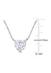 2 ct. t.w. Created Moissanite Heart Solitaire Pendant with Chain in 10K White Gold