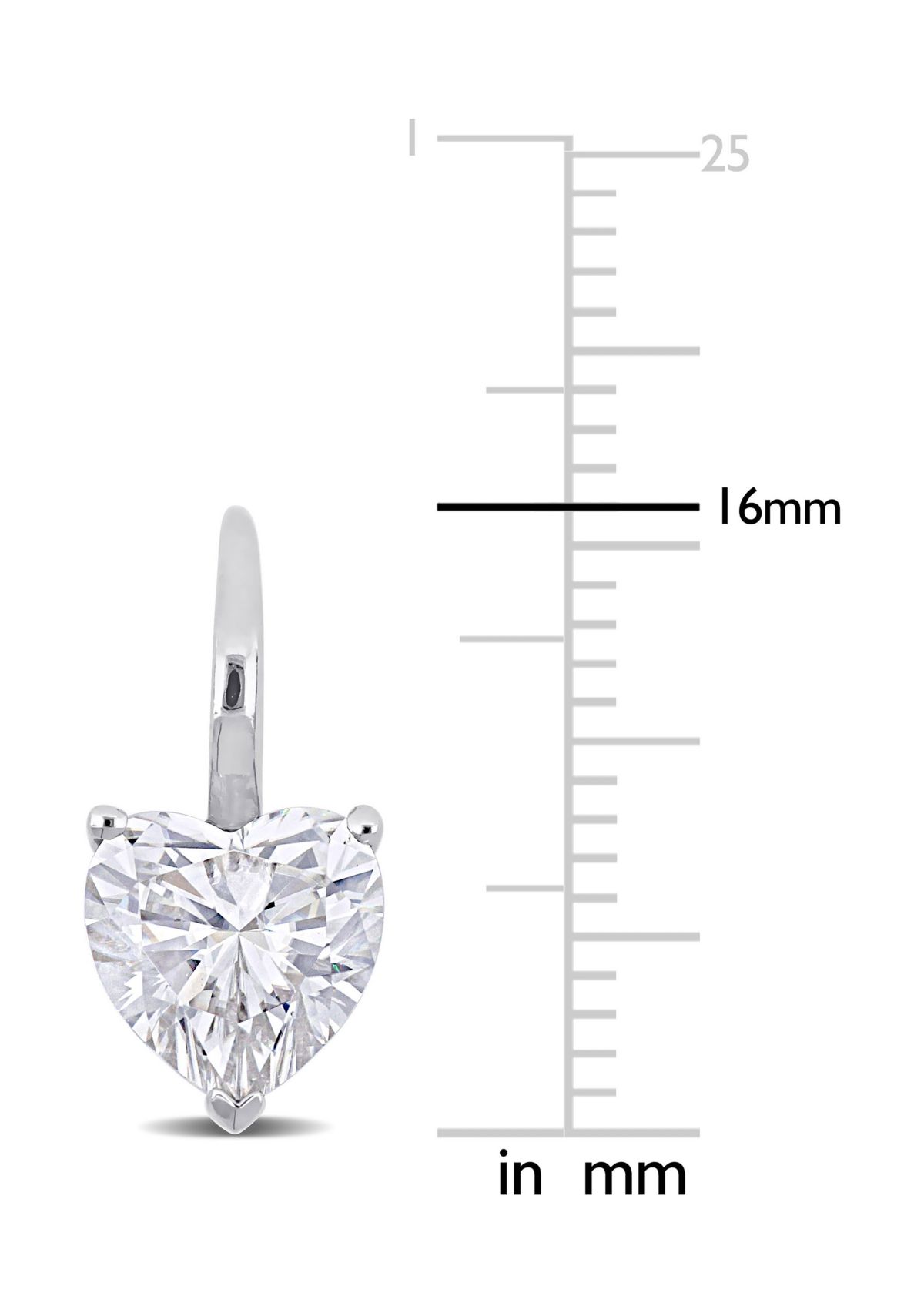 4 ct. t.w. Created Moissanite Solitaire Heart Earrings in 14K White Gold